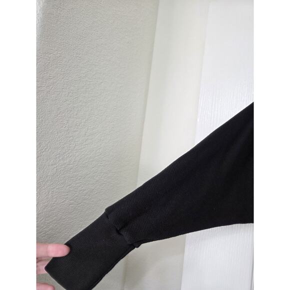 LAmade Black Aidan Waffle Thermal Drape Neck Modal Blend Shirt Top Women's Small - Picture 4 of 11